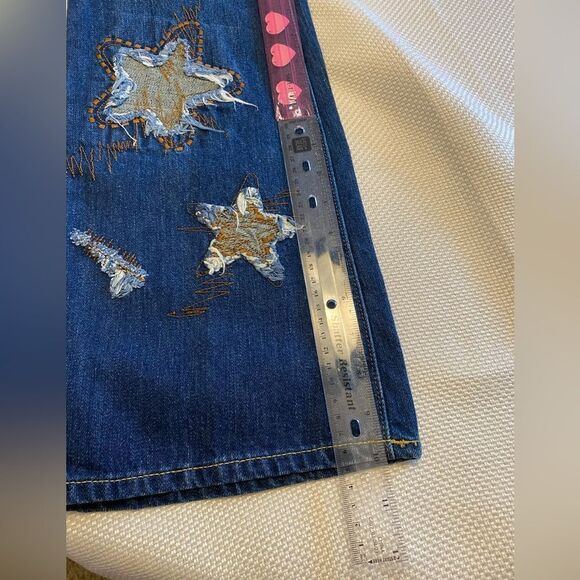 RARE NWT Von Dutch Star Patch Flare Jeans Y2K Deadstock Size 27 USA 34” Inseam - Picture 10 of 15